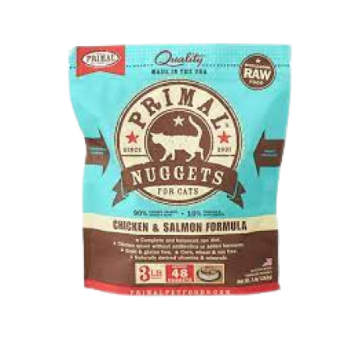 Primal Chicken and Salmon Frozen Cat Nuggets