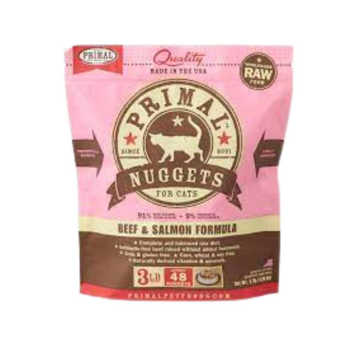 Primal Beef and Salmon Frozen Cat Nuggets